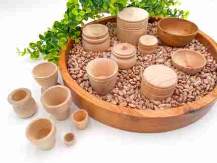 Wooden Bowls, Containers, and Flower Pot Nesting Set - Image 7
