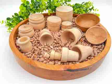 Wooden Bowls, Containers, and Flower Pot Nesting Set - Image 3