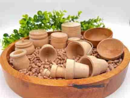 Wooden Bowls, Containers, and Flower Pot Nesting Set - Image 4