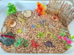 dinosaur sensory bin
