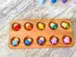 10 Rainbow Wooden Acorns - Image 2
