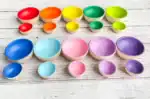 10 Rainbow Wooden Bowls