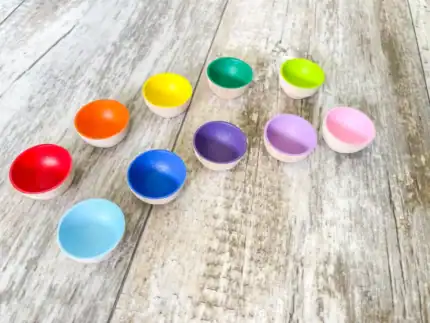 10 Rainbow Wooden Bowls - Image 9