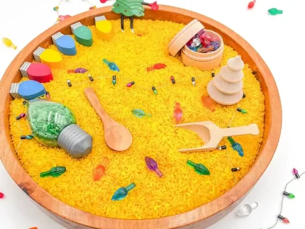 Christmas Lights Sensory Bin - Image 5