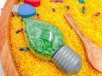Christmas Lights Sensory Bin - Image 7