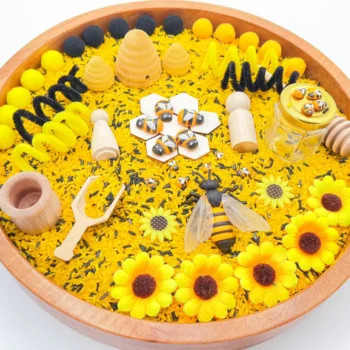 bumble bee sensory bin