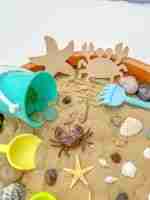 Beach Sensory Bin With Sand Playdough - Image 3