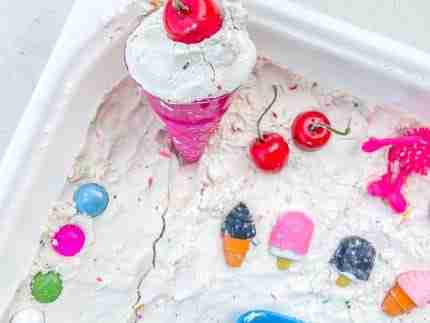 Ice Cream Sensory Bin (Cloud Dough) - Image 12