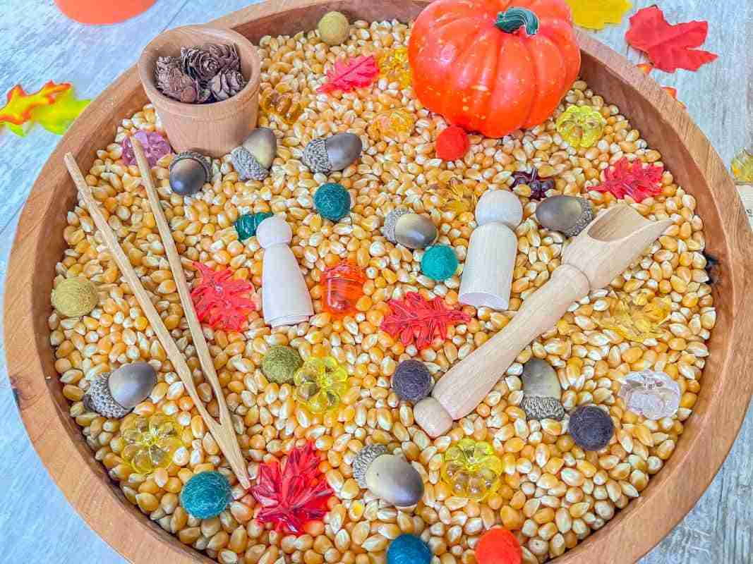Fall Leaves Sensory Bin | Sensory-N-Stuff