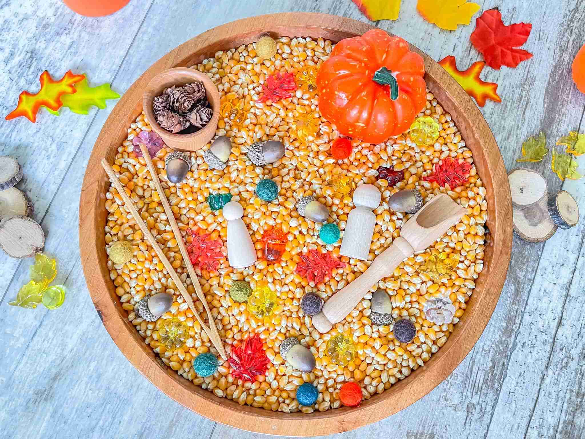 Fall Leaves Sensory Bin | Sensory-N-Stuff