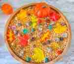 Leaves and Popcorn Fall Sensory Bin