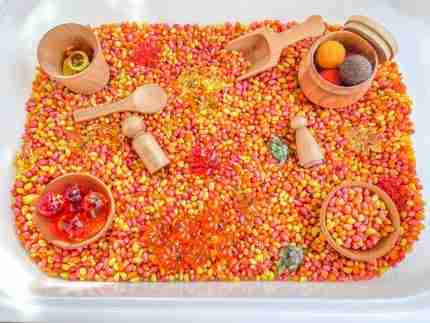 Fall Popcorn Sensory Bin - Image 9