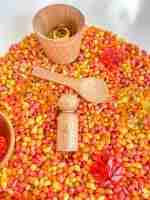 Fall Popcorn Sensory Bin