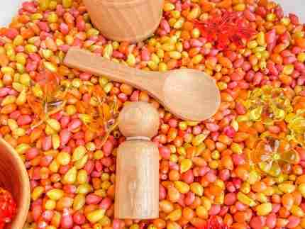 Fall Popcorn Sensory Bin