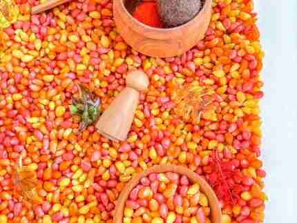 Fall Popcorn Sensory Bin