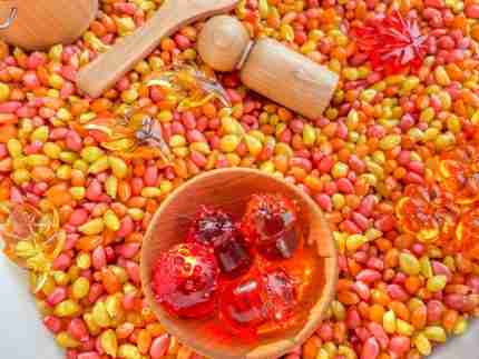 Fall Popcorn Sensory Bin