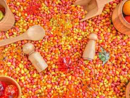 Fall Popcorn Sensory Bin