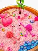 Flamingo Sensory Bin - Image 3