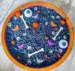 Black bean halloween sensory bin