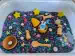 outer space sensory bin