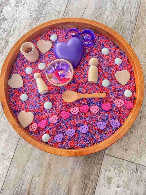 Pink N Purple Valentines Day Sensory Bin-7