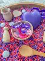 Pink N Purple Valentines Day Sensory Bin-7