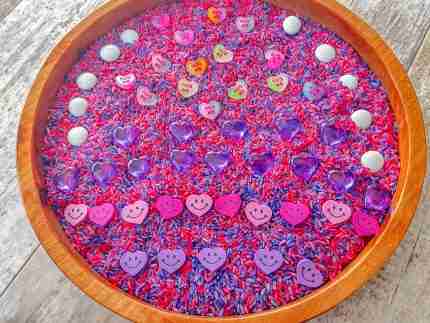 Pink N Purple Valentines Day Sensory Bin-7