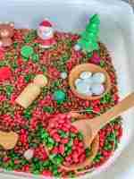 Popcorn Christmas Sensory bin 9