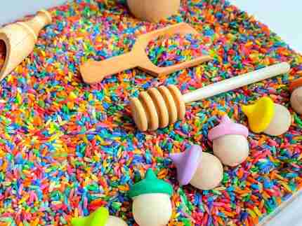 Rainbow Rice Starter Sensory Bin Set - Image 4