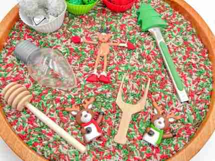 Reindeer Toddler sensory bin