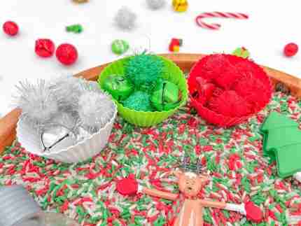 Reindeer Toddler sensory bin