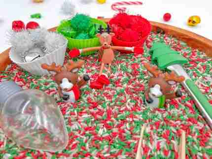 Reindeer Toddler sensory bin