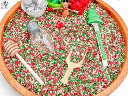 Reindeer Toddler sensory bin