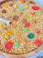 Small Fall Popcorn Sensory Bin
