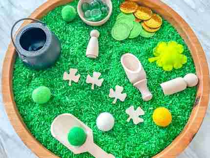 St. Patrick's Day Cauldron Sensory Bin