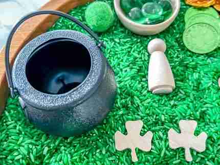 St. Patrick's Day Cauldron Sensory Bin