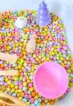 Pastel Chickpea Sensory Bin - Image 4