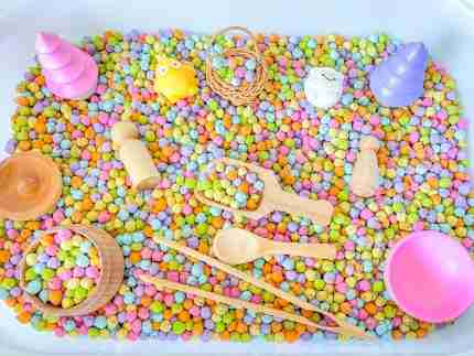 Pastel Chickpea Sensory Bin - Image 7