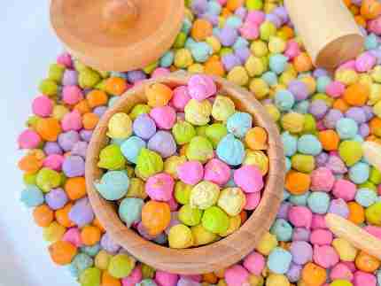 Pastel Chickpea Sensory Bin - Image 5