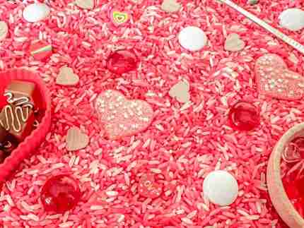 Valentine's Day Chocolates Sensory Bin