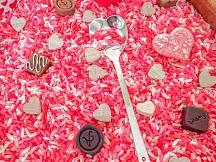 Valentine's Day Chocolates Sensory Bin