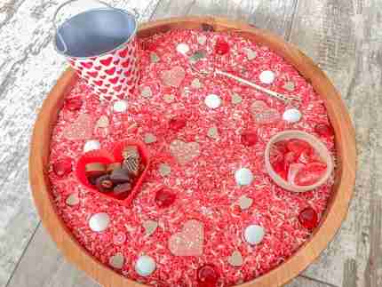 Valentine's Day Chocolates Sensory Bin