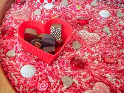 Valentine's Day Chocolates Sensory Bin