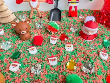 Santa and Reindeer Christmas Sensory Bin - Image 5