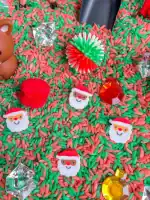 santa and reindeer christmas sensory bin