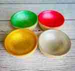 Wooden Sparkly Christmas Sorting Set Bowls and Bulbs 1