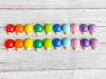 Rainbow wooden ladybugs sensory bin accessories
