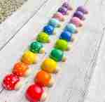 Rainbow wooden ladybugs sensory bin accessories