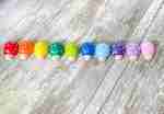 Rainbow wooden ladybugs sensory bin accessories