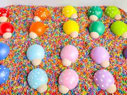 Rainbow wooden ladybugs sensory bin accessories
